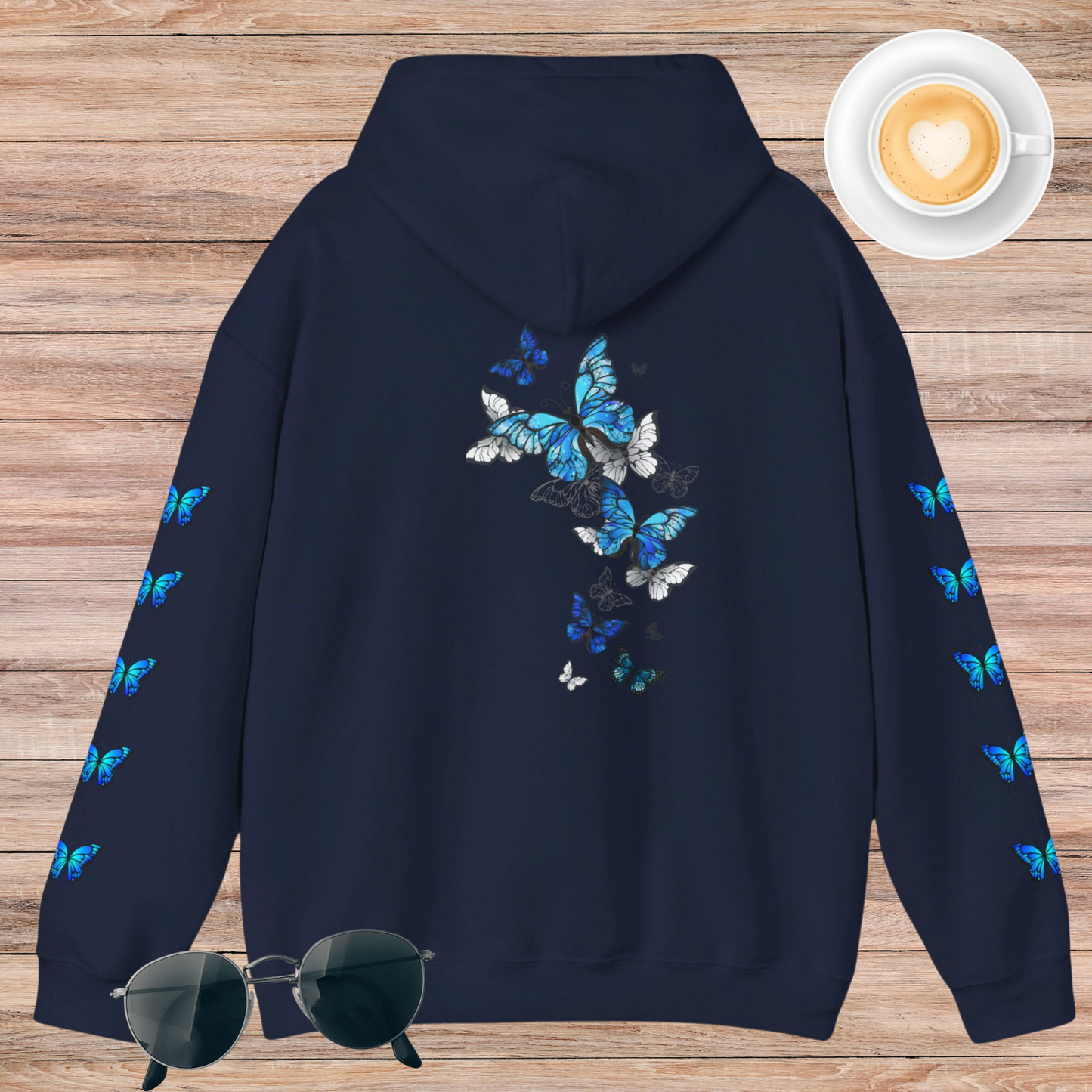 Blue butterfly Unisex Heavy Blend™ Hooded Sweatshirt