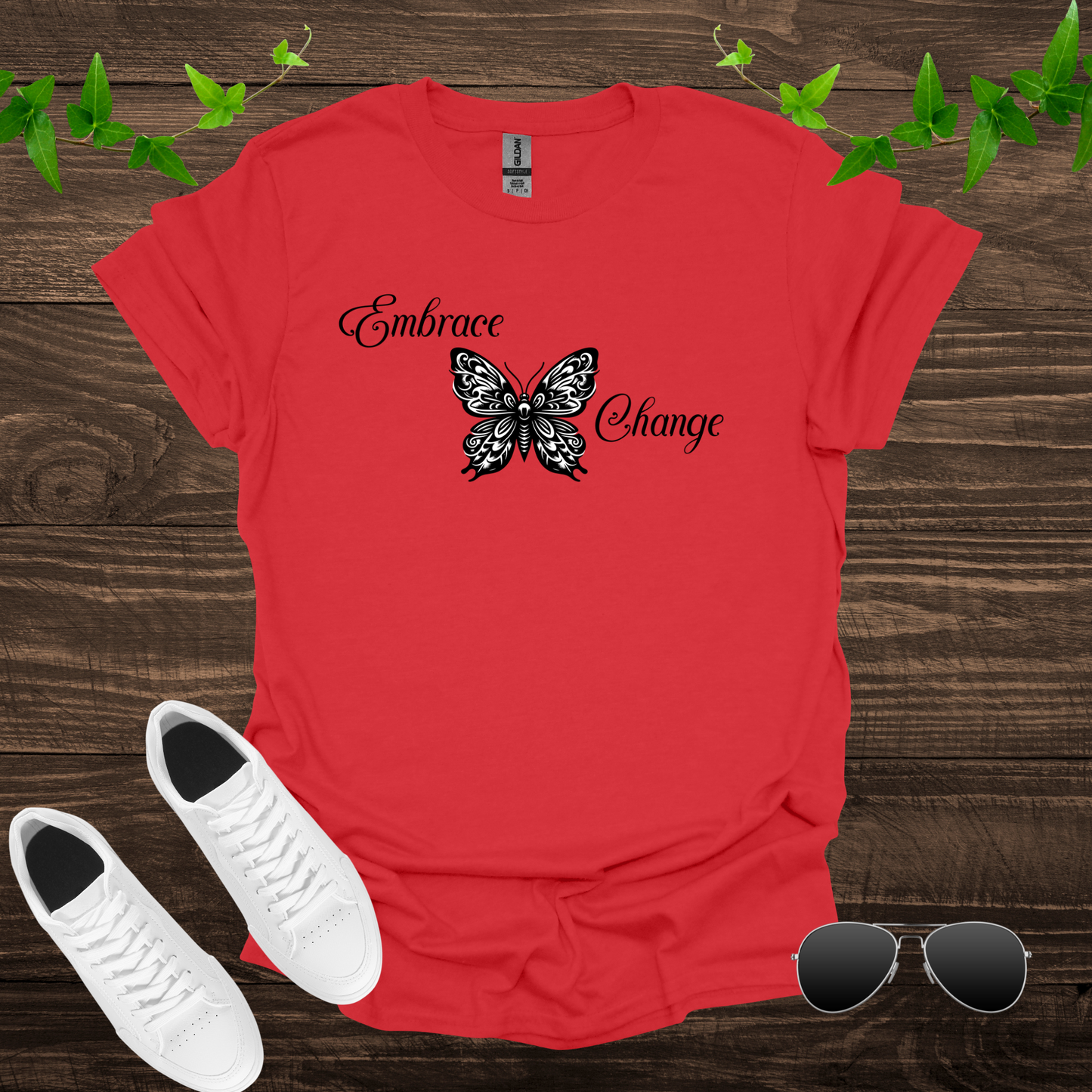 Embrace Change" Butterfly Softstyle T-Shirt
