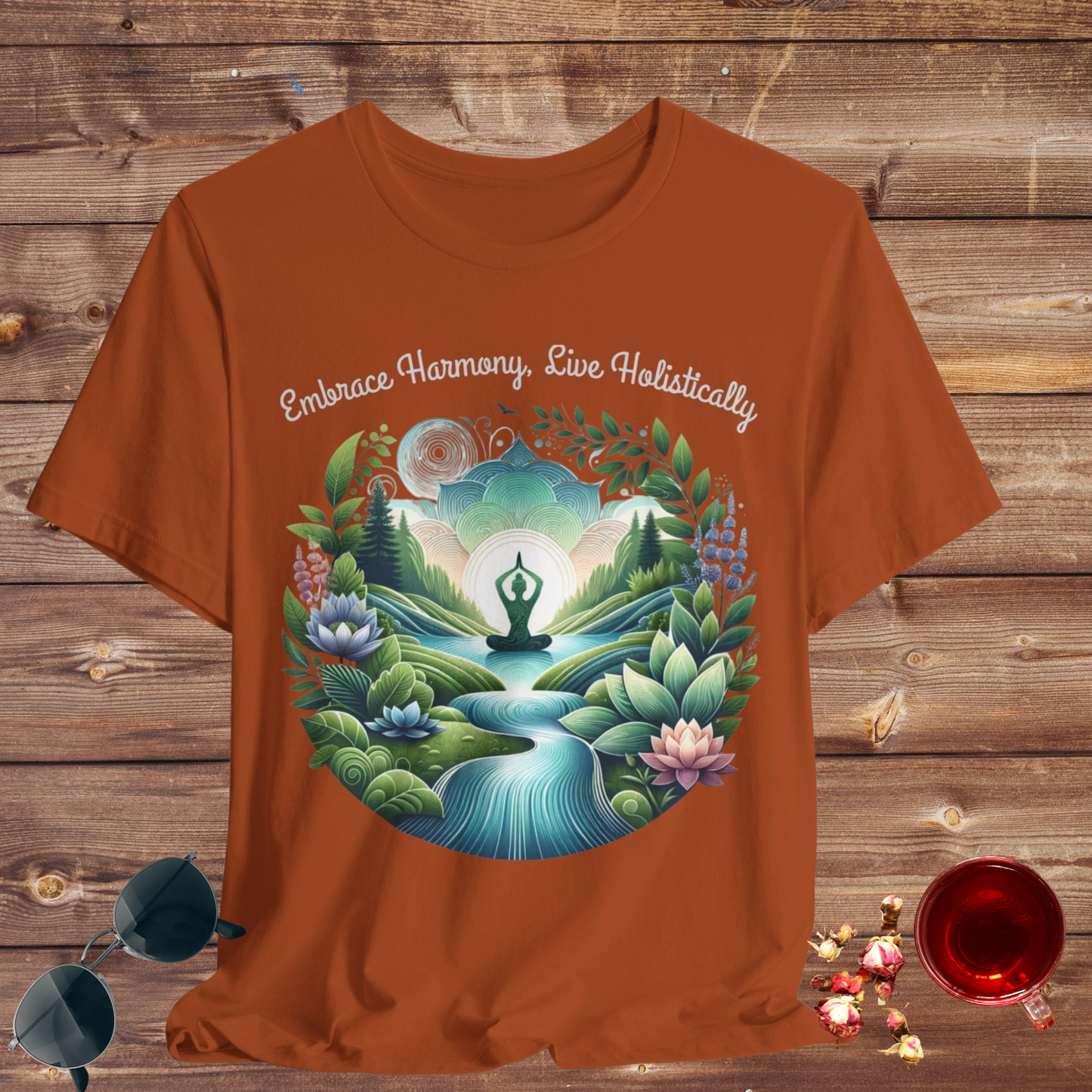 Embrace Harmony, Live Holistically Jersey Short Sleeve Tee
