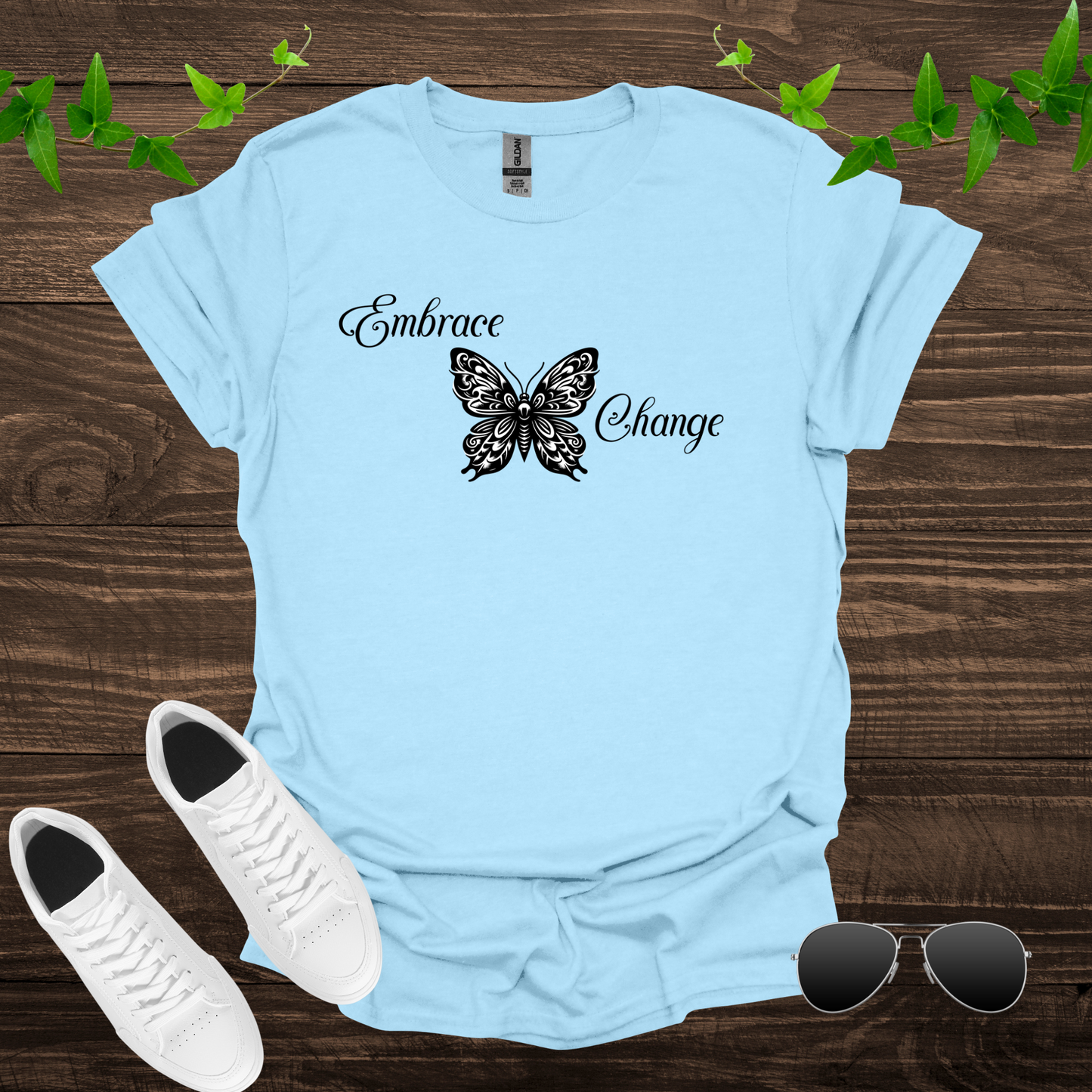 Embrace Change" Butterfly Softstyle T-Shirt