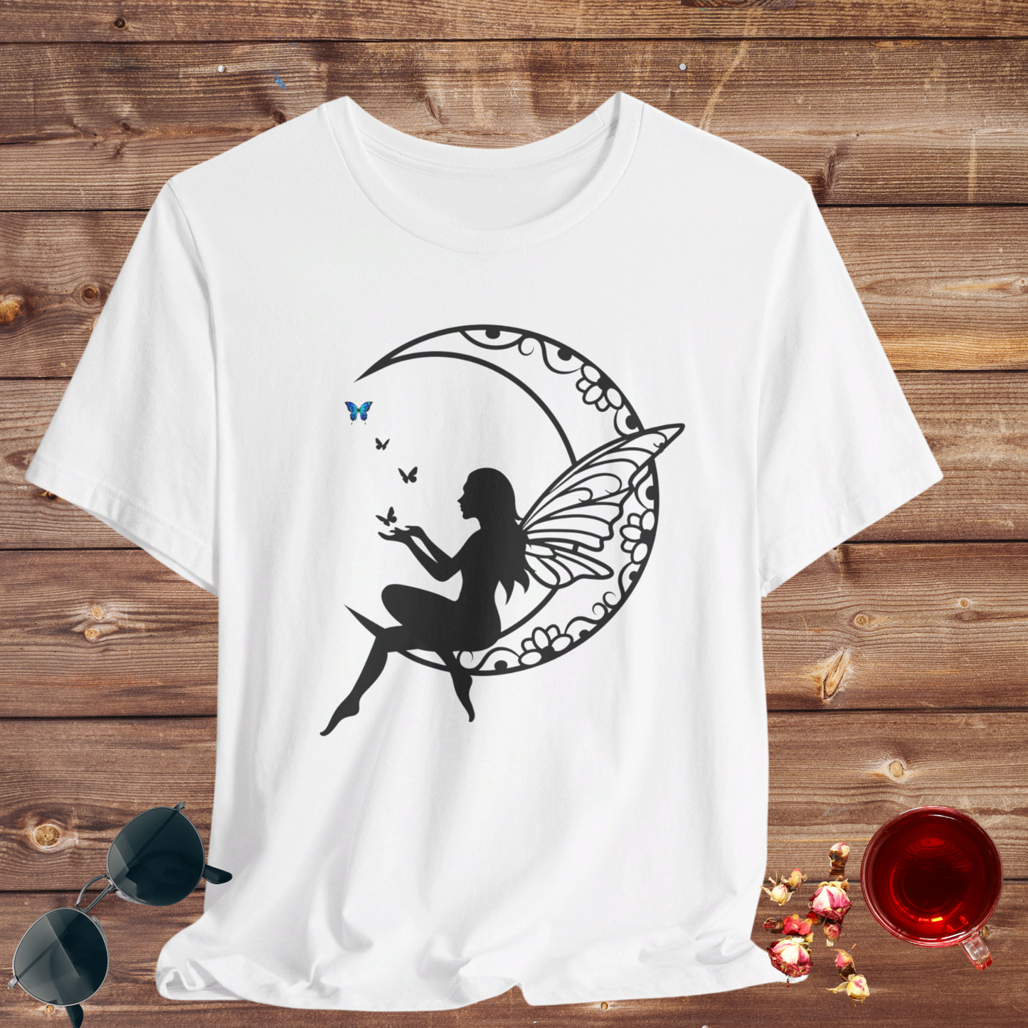 Enchanted Mandala Moon Fairy T-Shirt Jersey Short Sleeve Tee