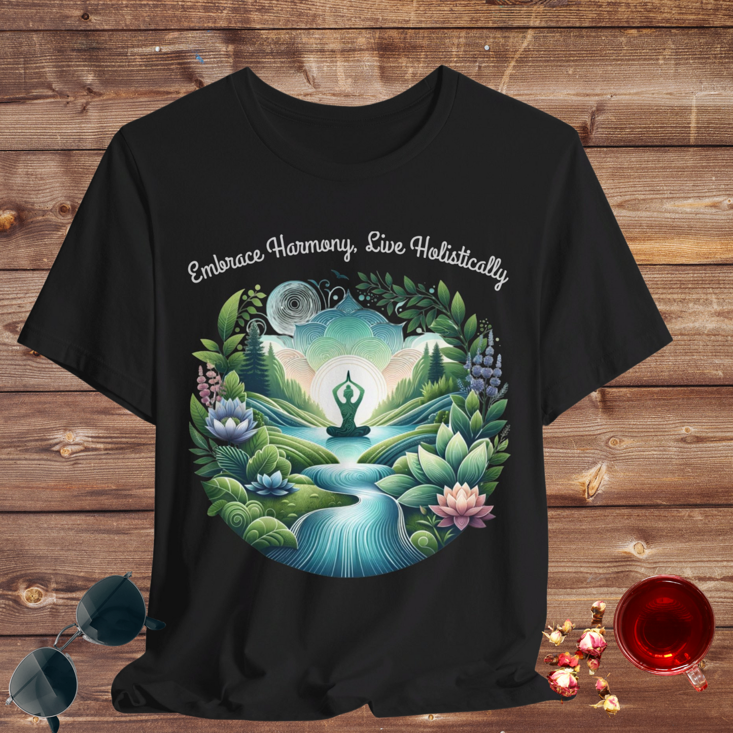 Embrace Harmony, Live Holistically Jersey Short Sleeve Tee