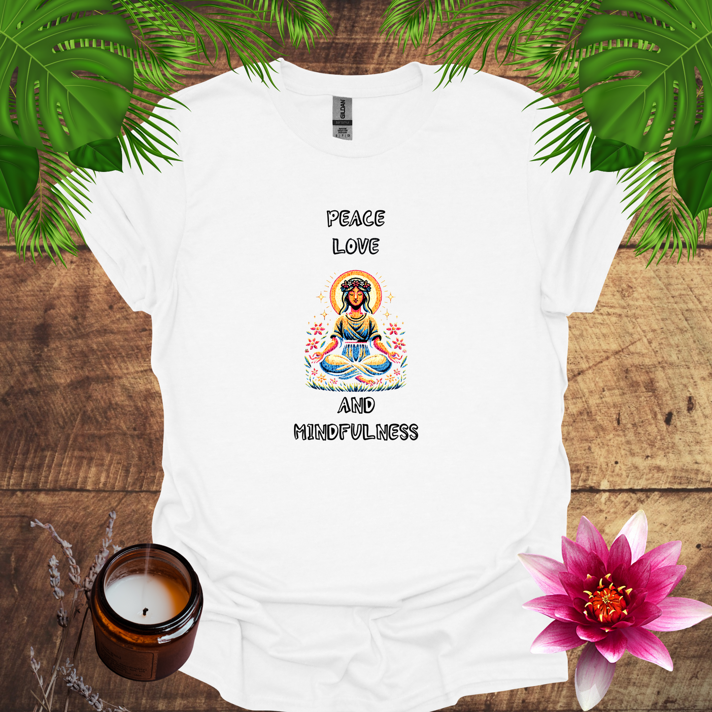 Peace, Love, and Mindfulness Softstyle T-Shirt
