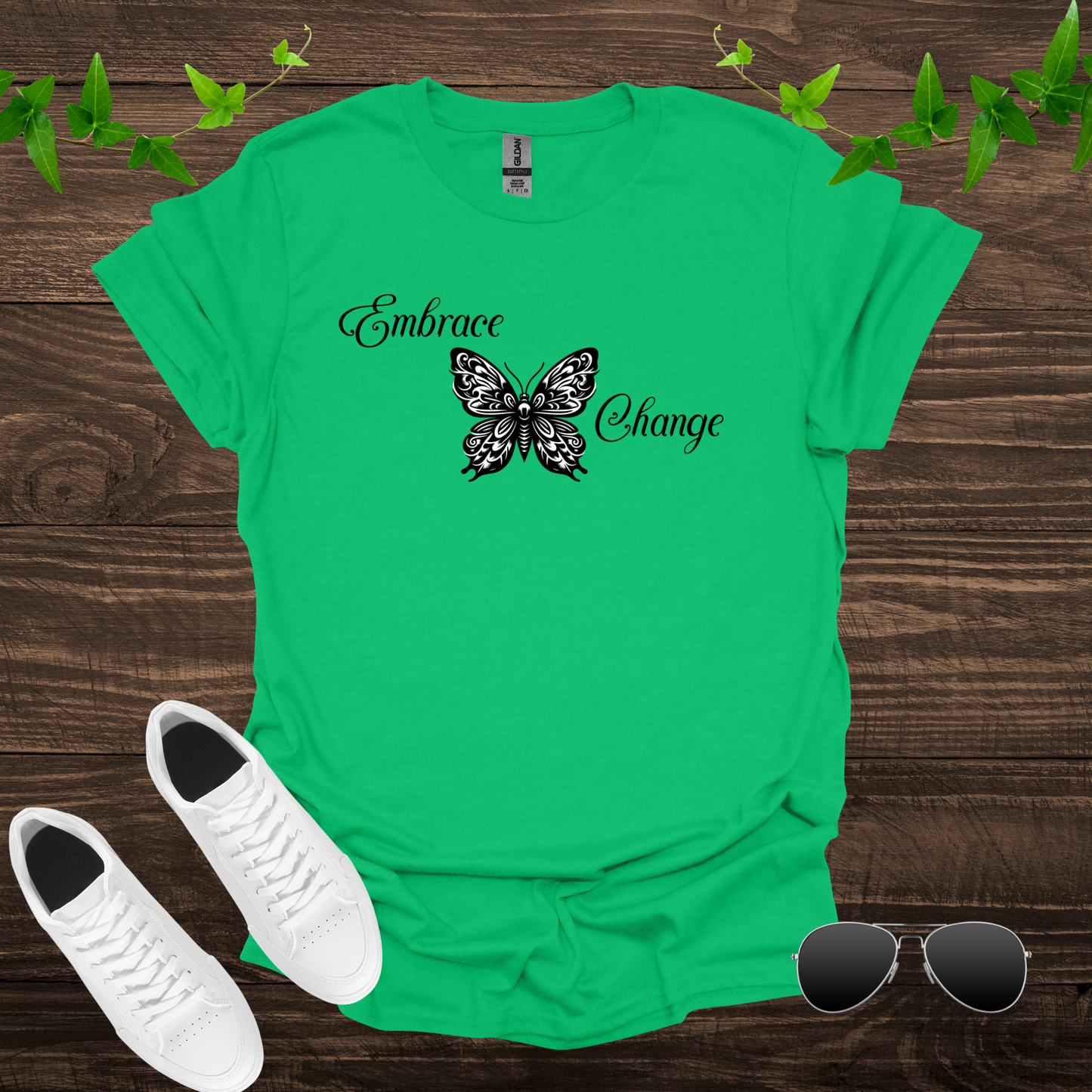 Embrace Change" Butterfly Softstyle T-Shirt
