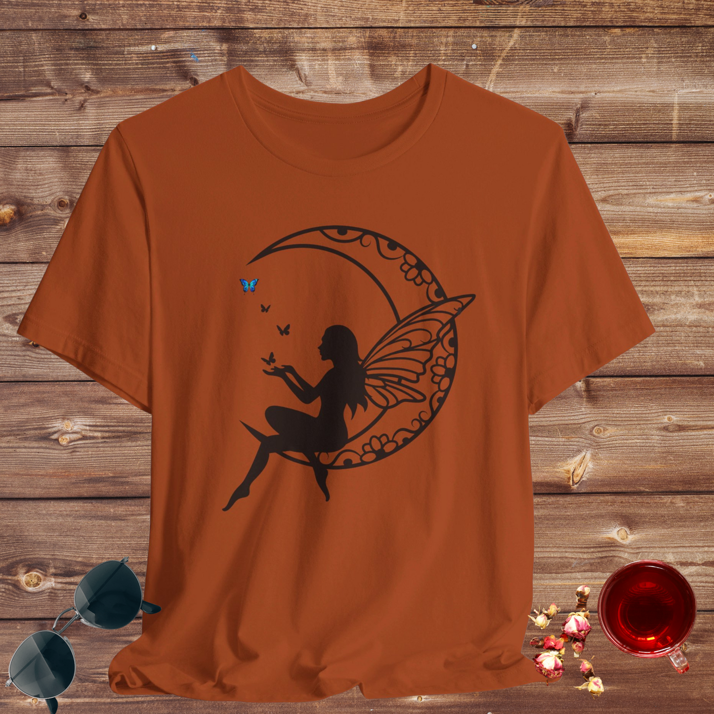 Enchanted Mandala Moon Fairy T-Shirt Jersey Short Sleeve Tee