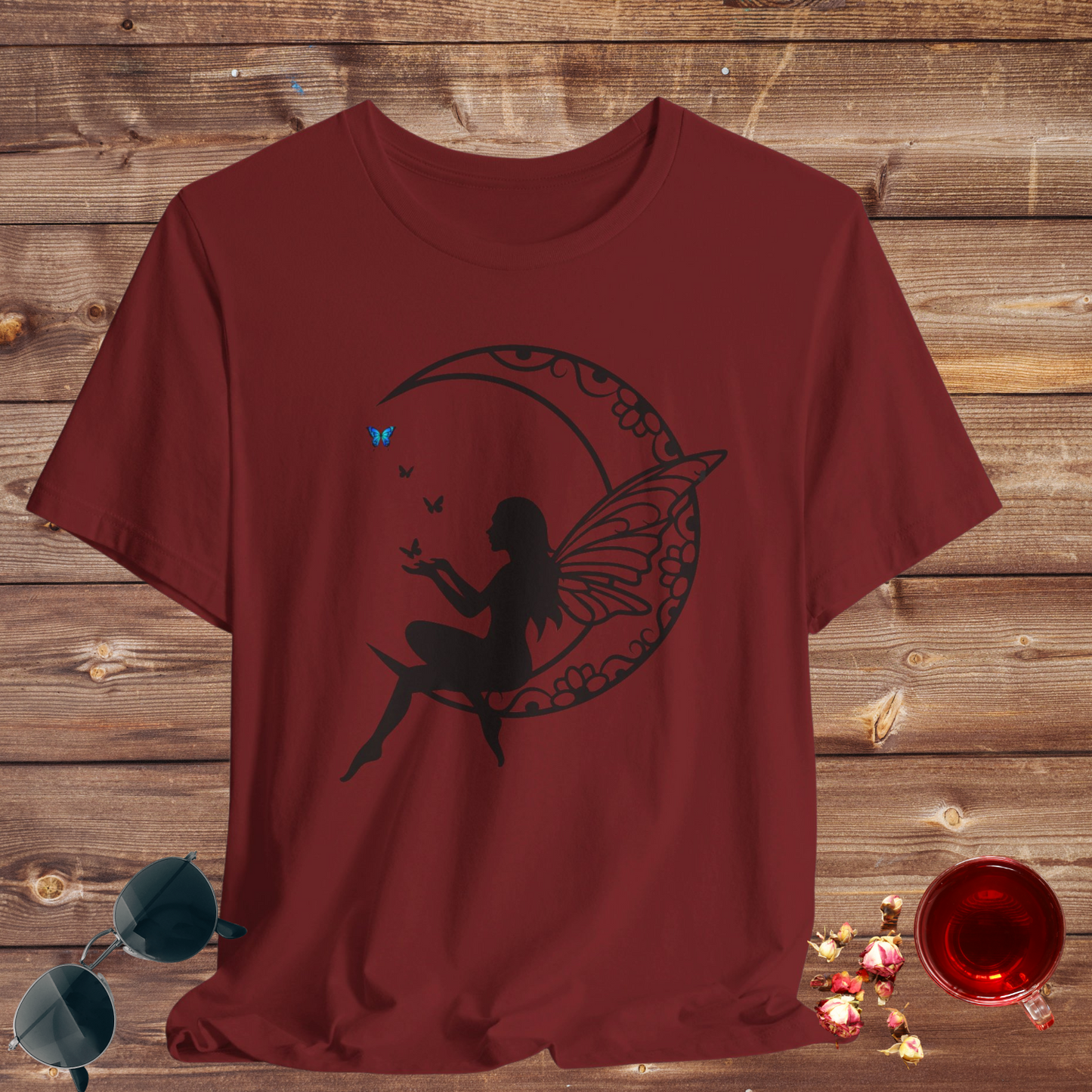 Enchanted Mandala Moon Fairy T-Shirt Jersey Short Sleeve Tee