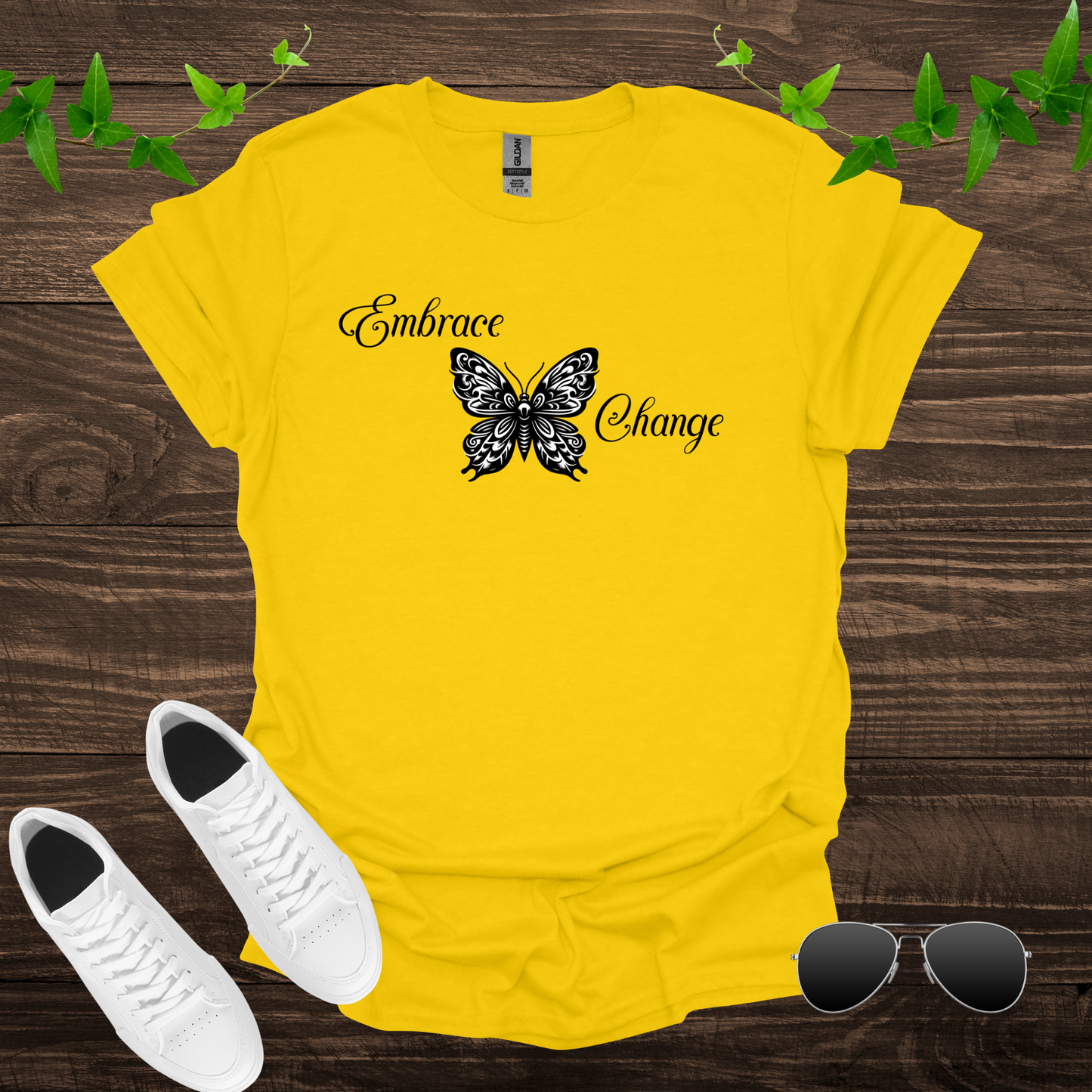 Embrace Change" Butterfly Softstyle T-Shirt