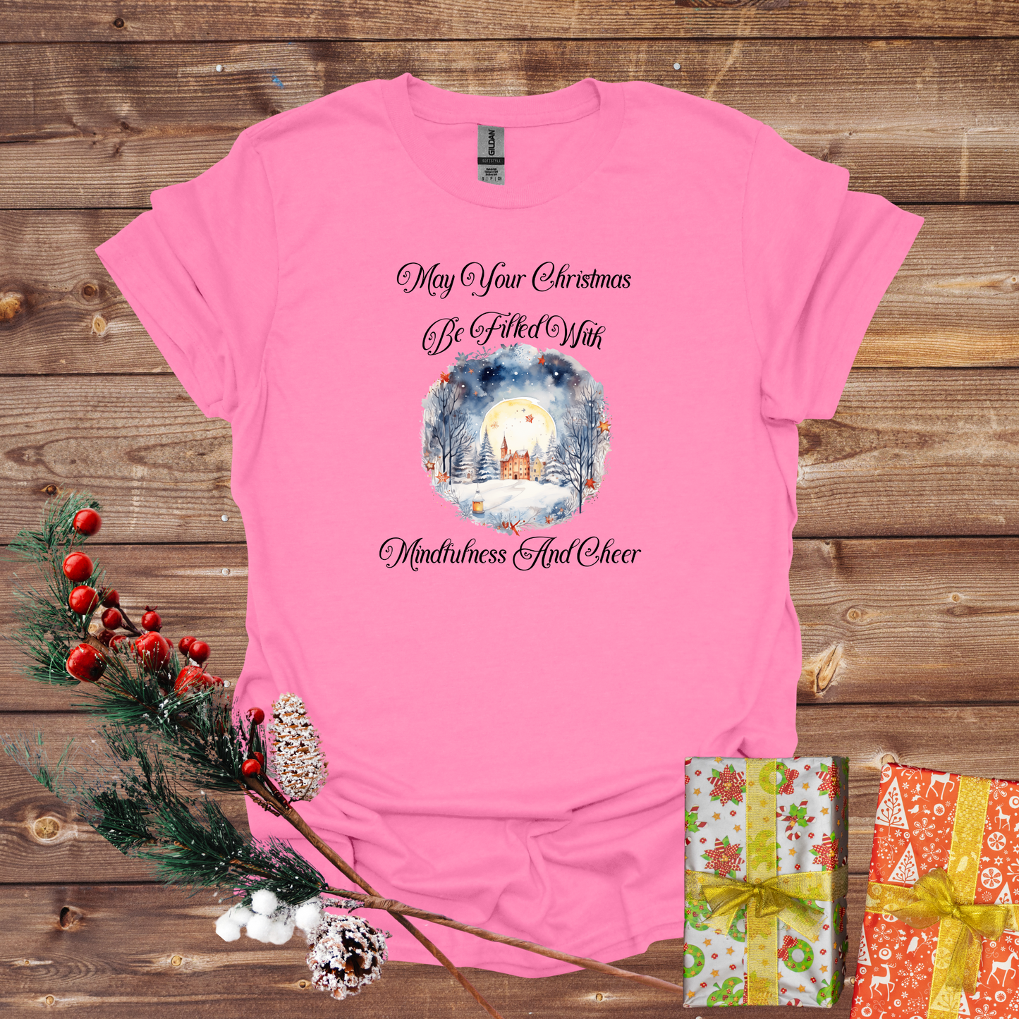Mindfulness and Cheer Christmas Softstyle T-Shirt
