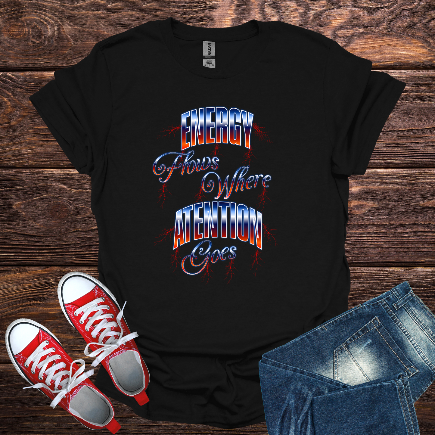 Energy Flows Where Attention Goes Softstyle T-Shirt