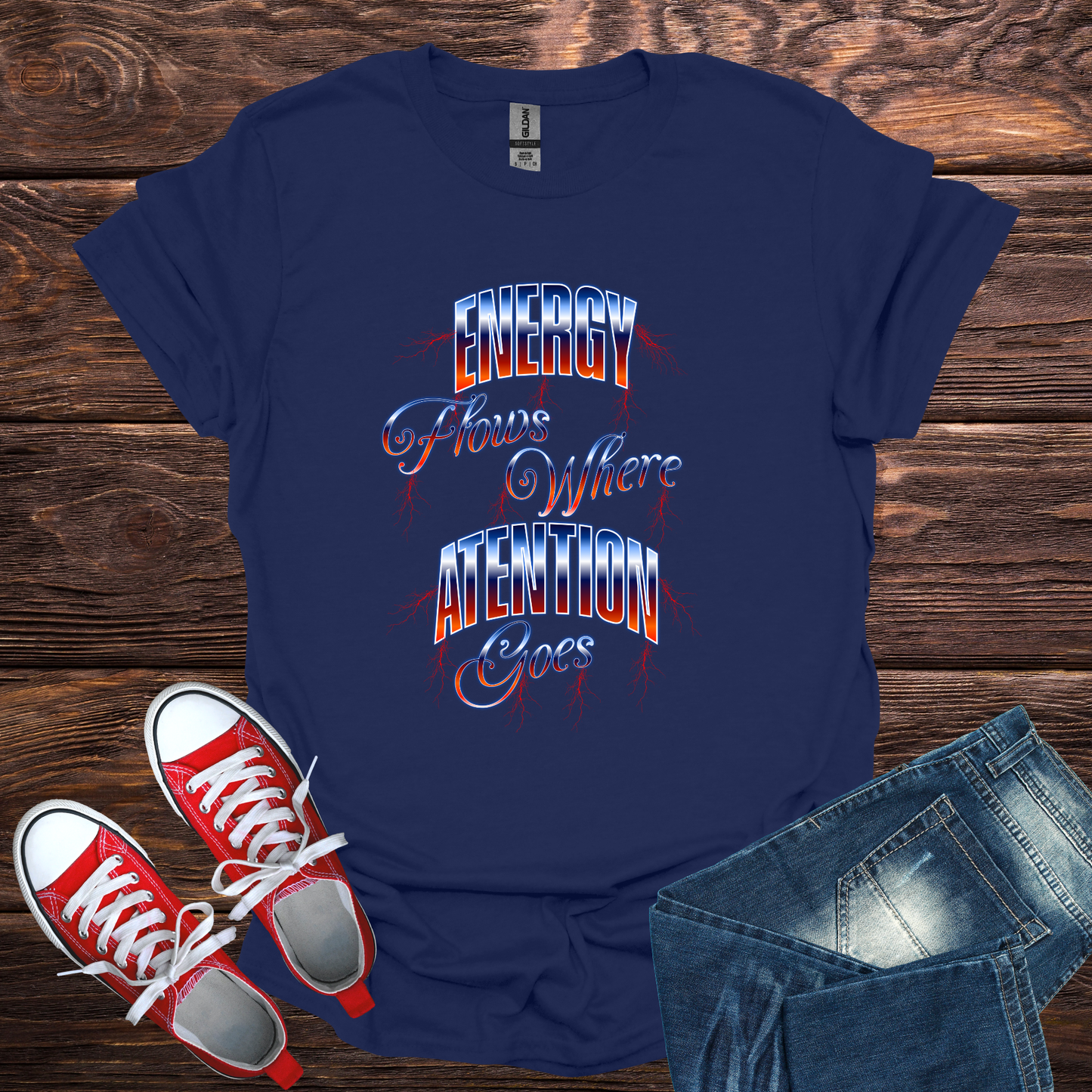 Energy Flows Where Attention Goes Softstyle T-Shirt