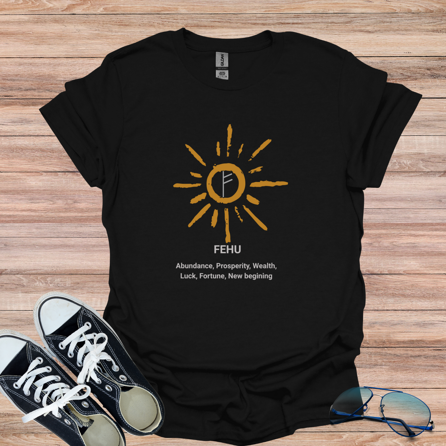 Fehu rune Softstyle T-Shirt