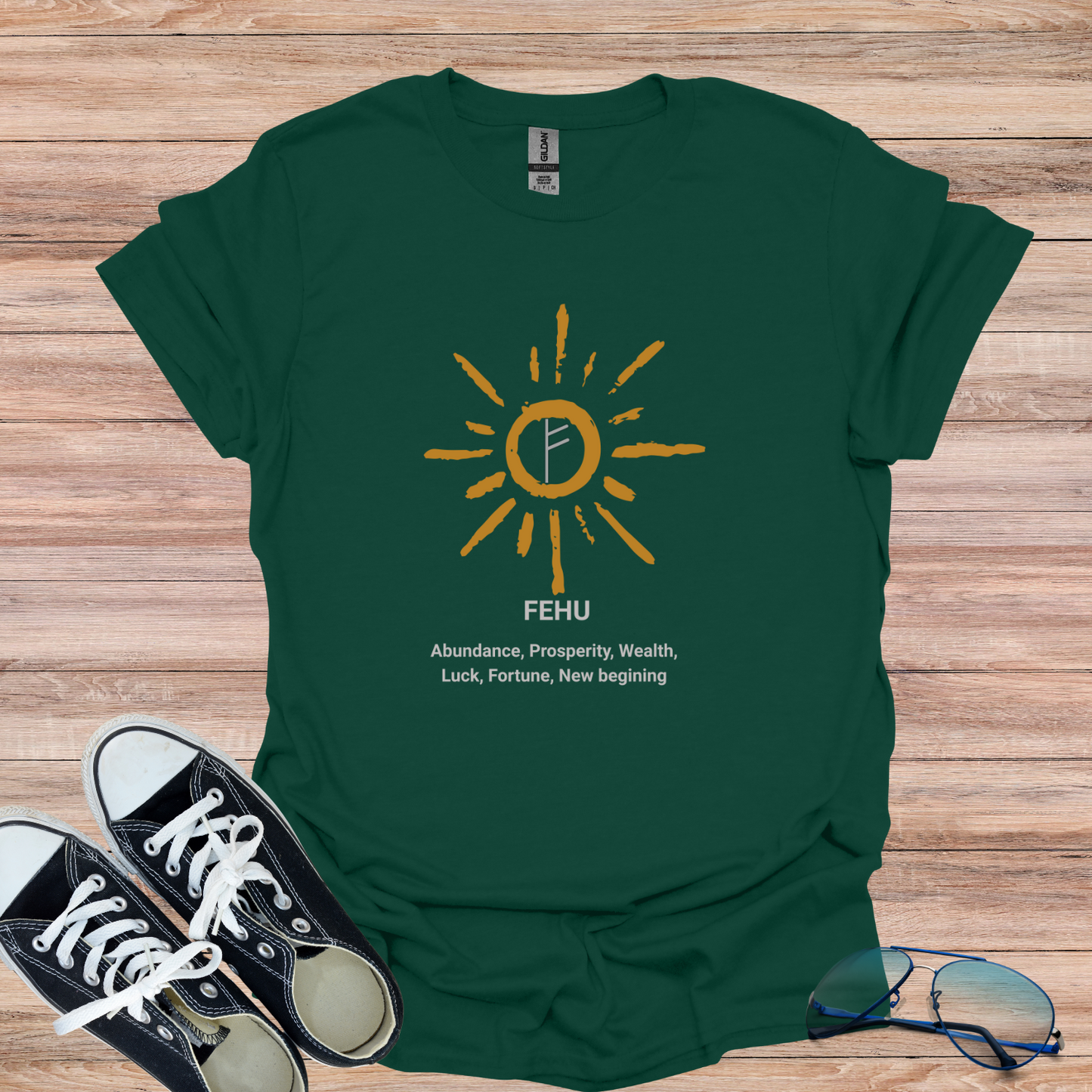 Fehu rune Softstyle T-Shirt