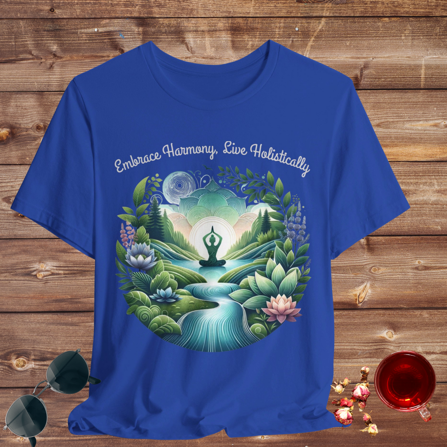 Embrace Harmony, Live Holistically Jersey Short Sleeve Tee