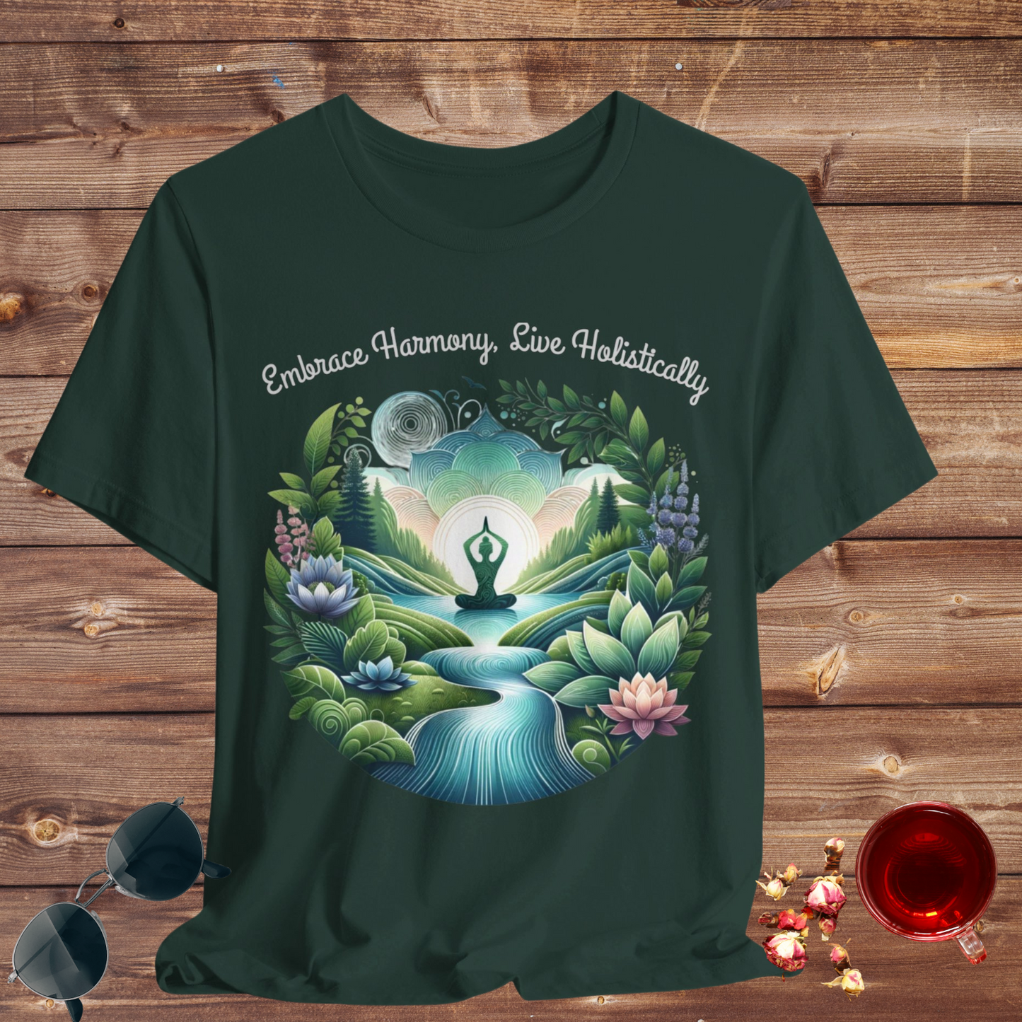 Embrace Harmony, Live Holistically Jersey Short Sleeve Tee