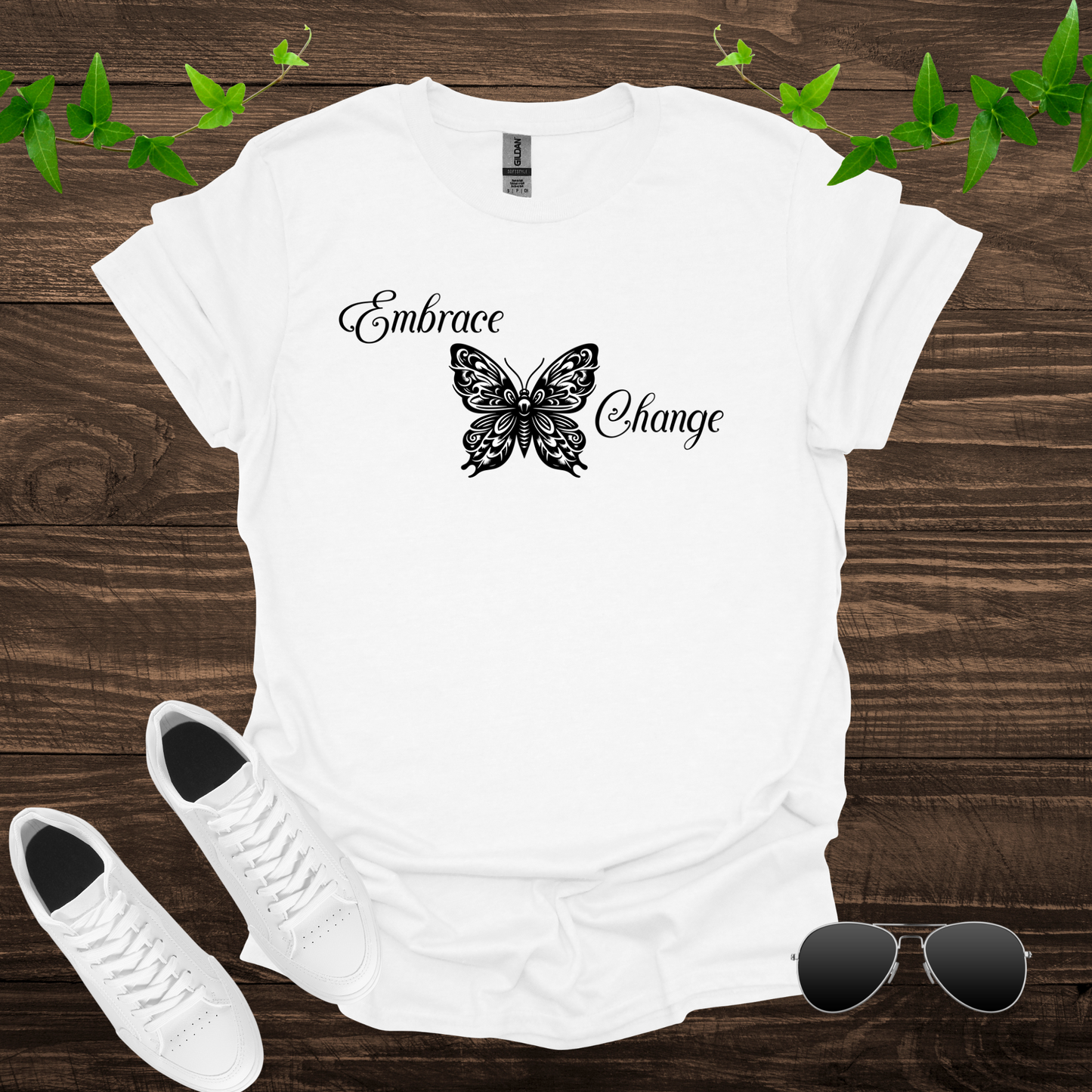 Embrace Change" Butterfly Softstyle T-Shirt