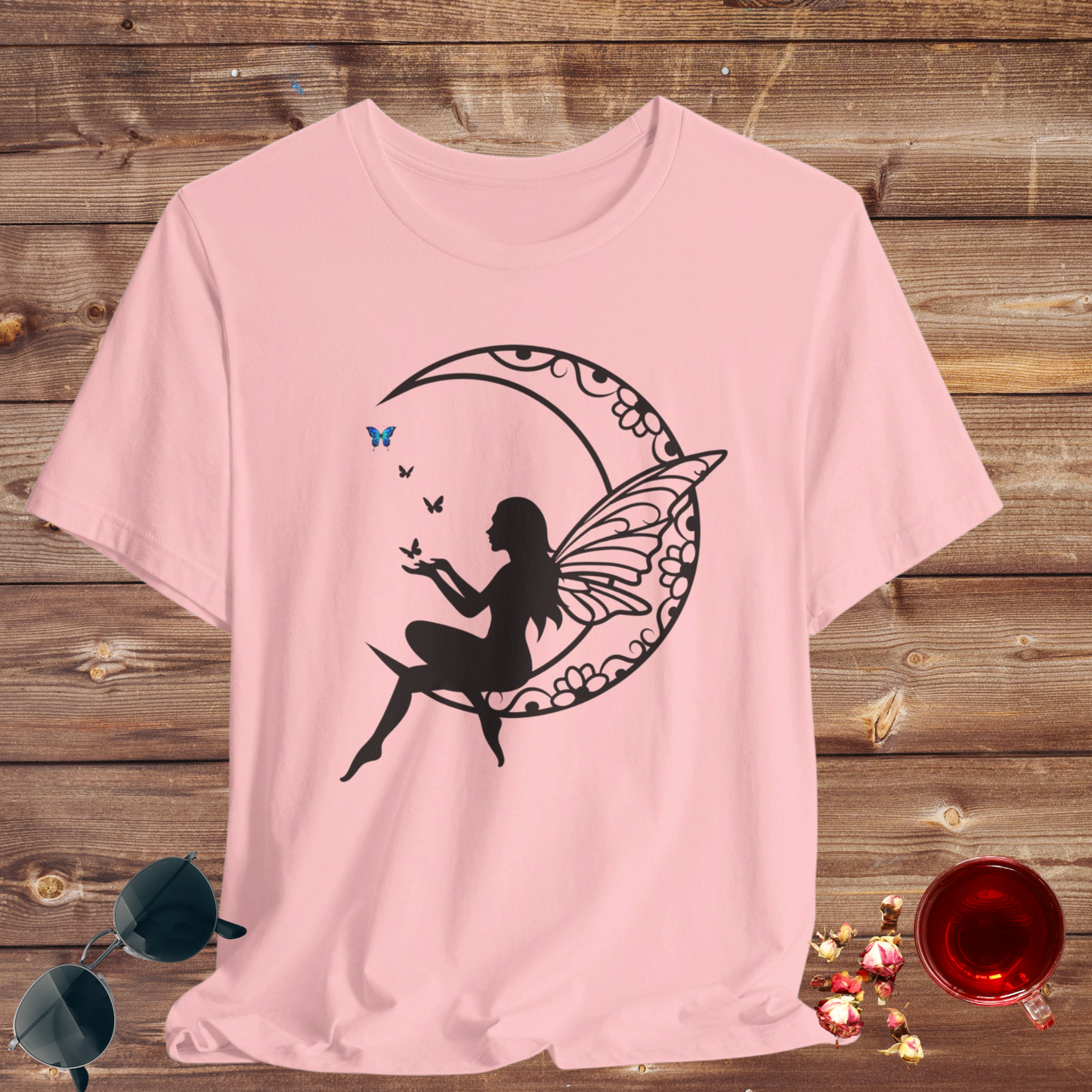 Enchanted Mandala Moon Fairy T-Shirt Jersey Short Sleeve Tee