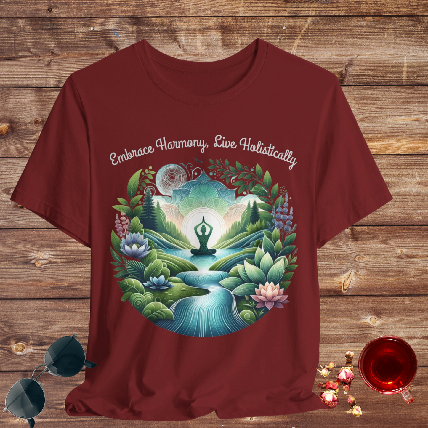 Embrace Harmony, Live Holistically Jersey Short Sleeve Tee