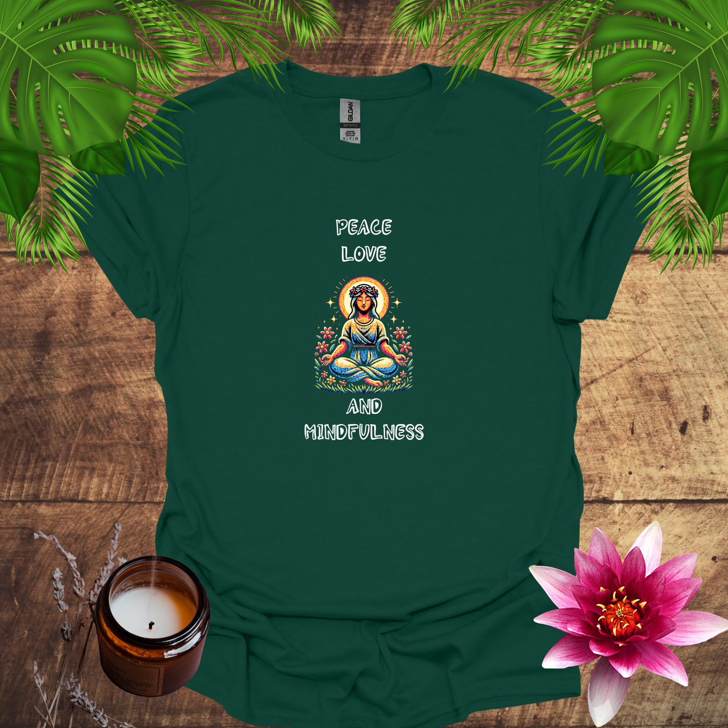 Peace, Love, and Mindfulness Softstyle T-Shirt