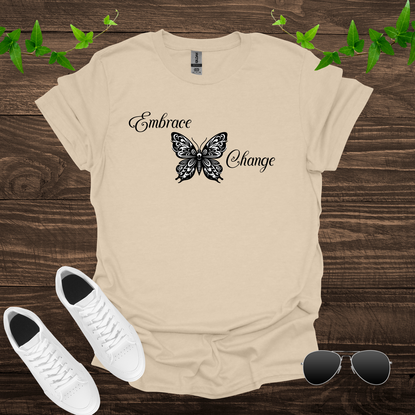 Embrace Change" Butterfly Softstyle T-Shirt