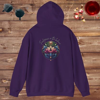 Find Peace in the Balance Holistic Wellness Hoodie. Blend™ Hooded Sweatshirt