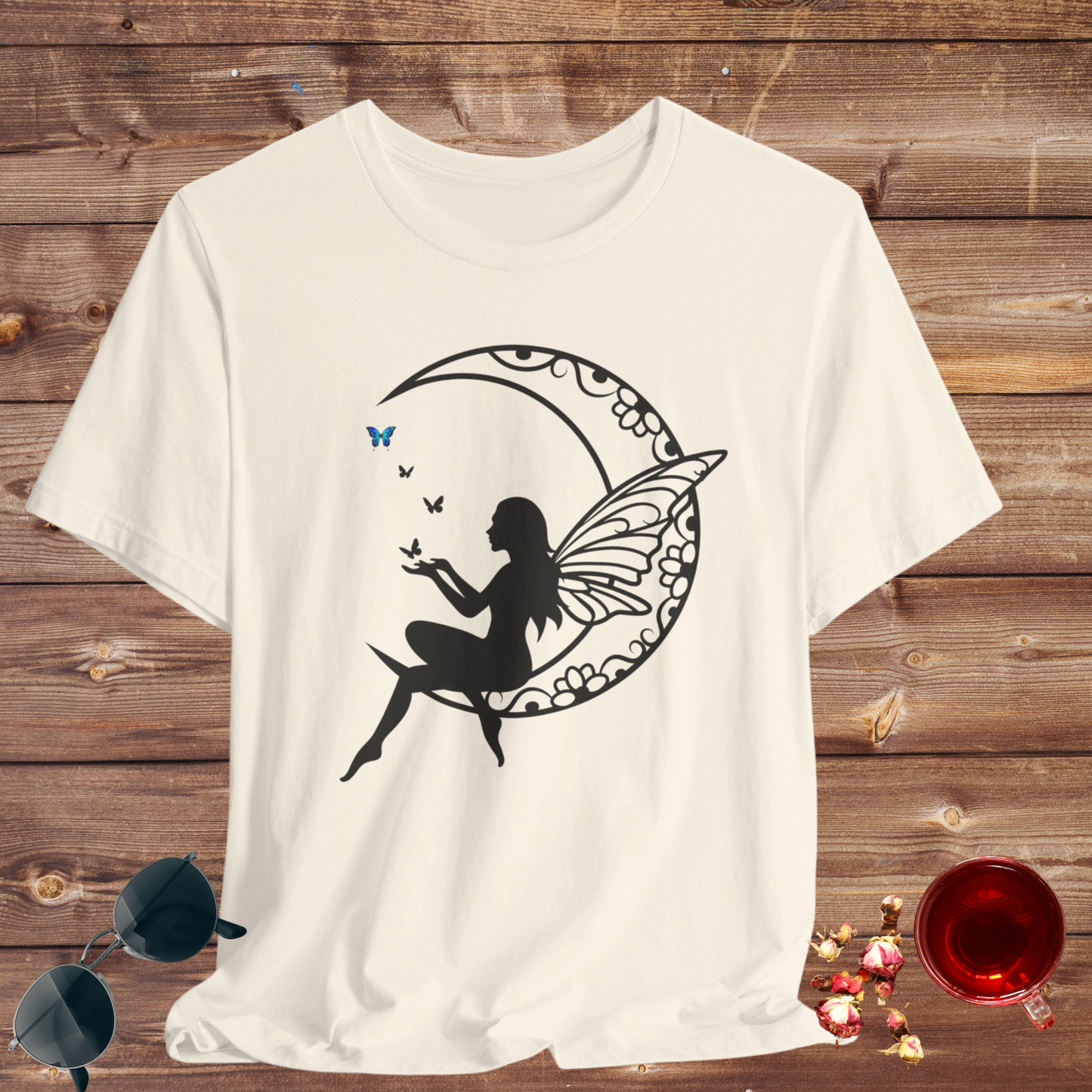 Enchanted Mandala Moon Fairy T-Shirt Jersey Short Sleeve Tee